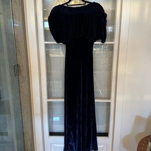 Vintage Blue Velvet Dress